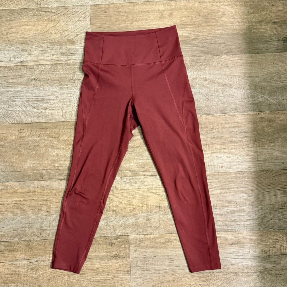 Girlfriend Collective High-Waisted Maroon Leggings
